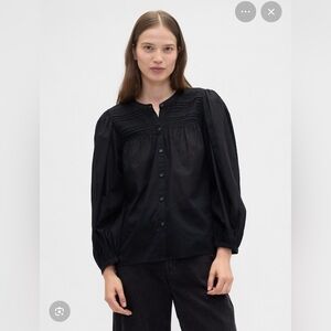 GAP Women’s Relaxed Puff Sleeve Pace Top Size XL Black